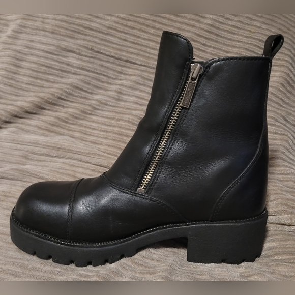 VINTAGE Harley-Davidson Women's "Starter Switch" Moto Boots - Lug Sole 7.5 - Picture 5 of 12